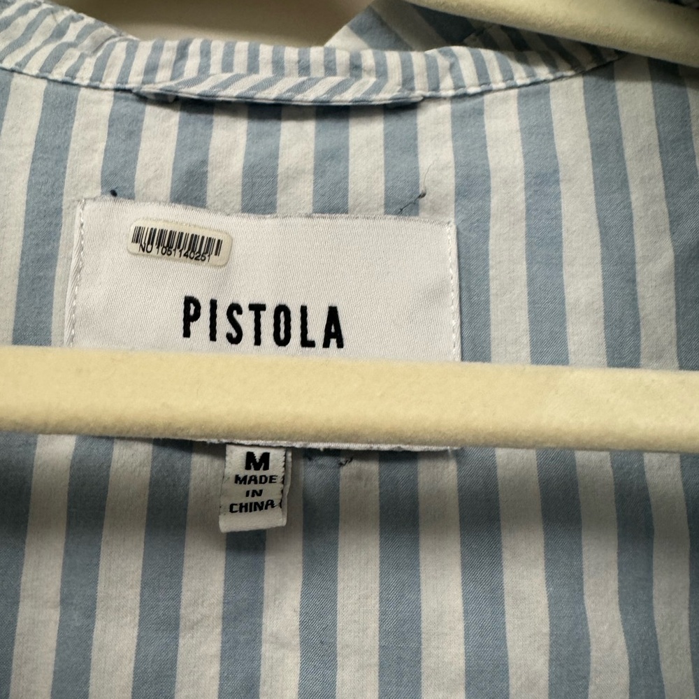 pistola Blue and White Striped Button-Down Shirt - Picture 4 of 4